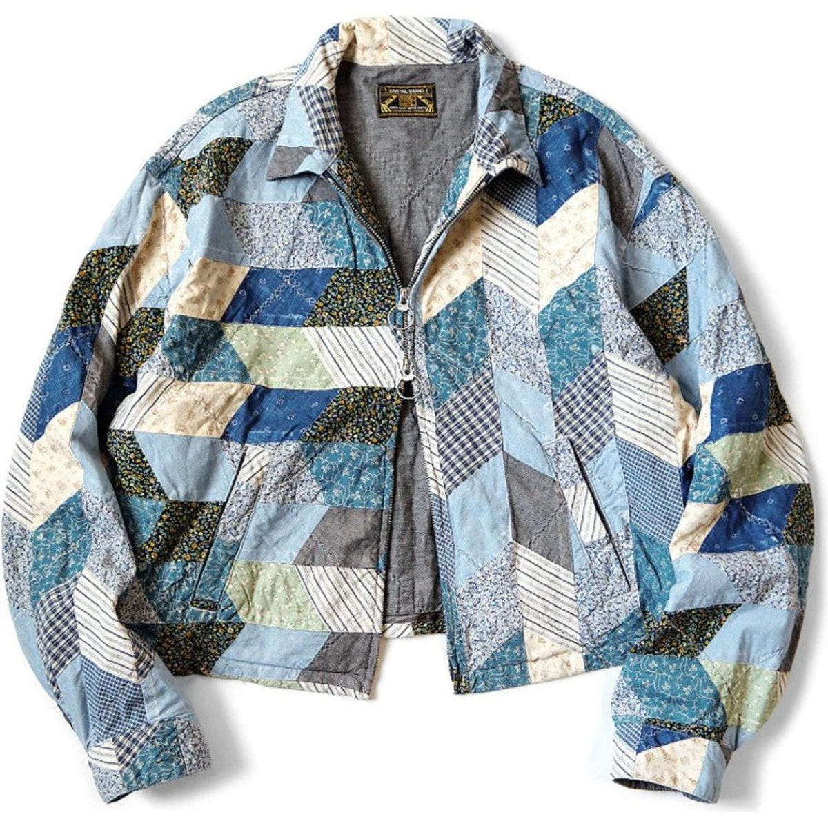 Kapital Yabane Cropped Quilted Patchwork Cotton and Linen-Blend Jacket