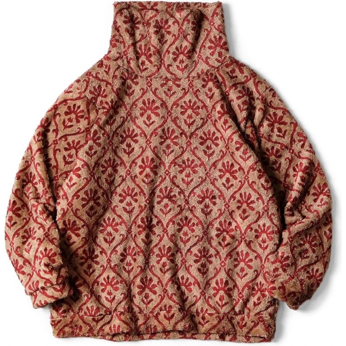 Kapital Yosemite Arabesque Pattern Fleece Big High Neck Sweat