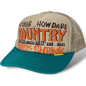 Kapital Kountry Dirty Shrink Trucker Hat (Turquoise/Beige)