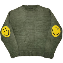Load image into Gallery viewer, Kapital 5G Cotton Knit Smile Patch Crew Sweater - Khaki