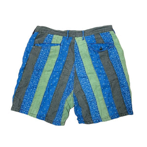Kapital French Cross Linen Patchwork Shorts
