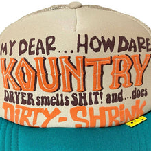 Load image into Gallery viewer, Kapital Kountry Dirty Shrink Trucker Hat (Turquoise/Beige)