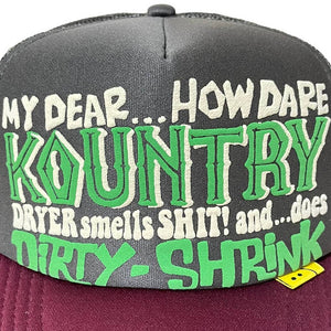Kapital Kountry Dirty Shrink Trucker Hat (Gray/Burgundy)