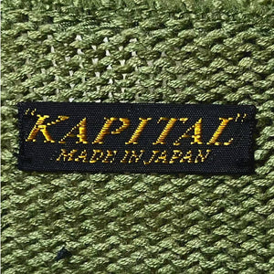 Kapital 5G Cotton Knit Smile Patch Crew Sweater - Khaki