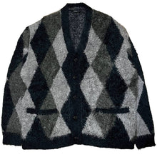 Load image into Gallery viewer, Number (N)ine Argyle Feathery Yarn Jacquard Knit Cardigan