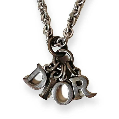 Christian Dior Silver Spellout Necklace