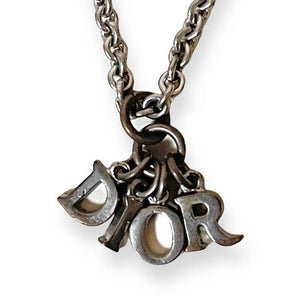Christian Dior Silver Spellout Necklace