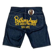 Load image into Gallery viewer, Bape Embroidered Denim Shorts