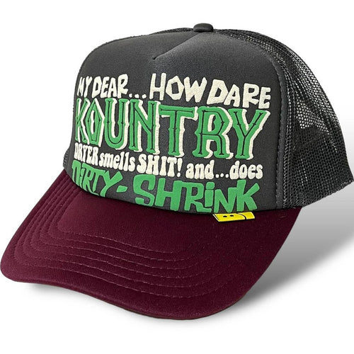 Kapital Kountry Dirty Shrink Trucker Hat (Gray/Burgundy)