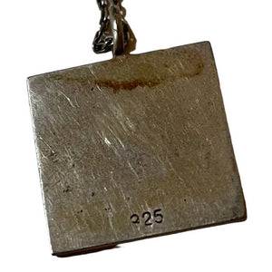 Vintage Christian Dior Silver Square Trotter Necklace