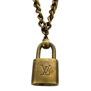 Louis Vuitton Aged Gold Lock Necklace