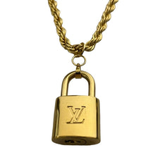 Load image into Gallery viewer, Louis Vuitton Gold Padlock Necklace - Rope Chain