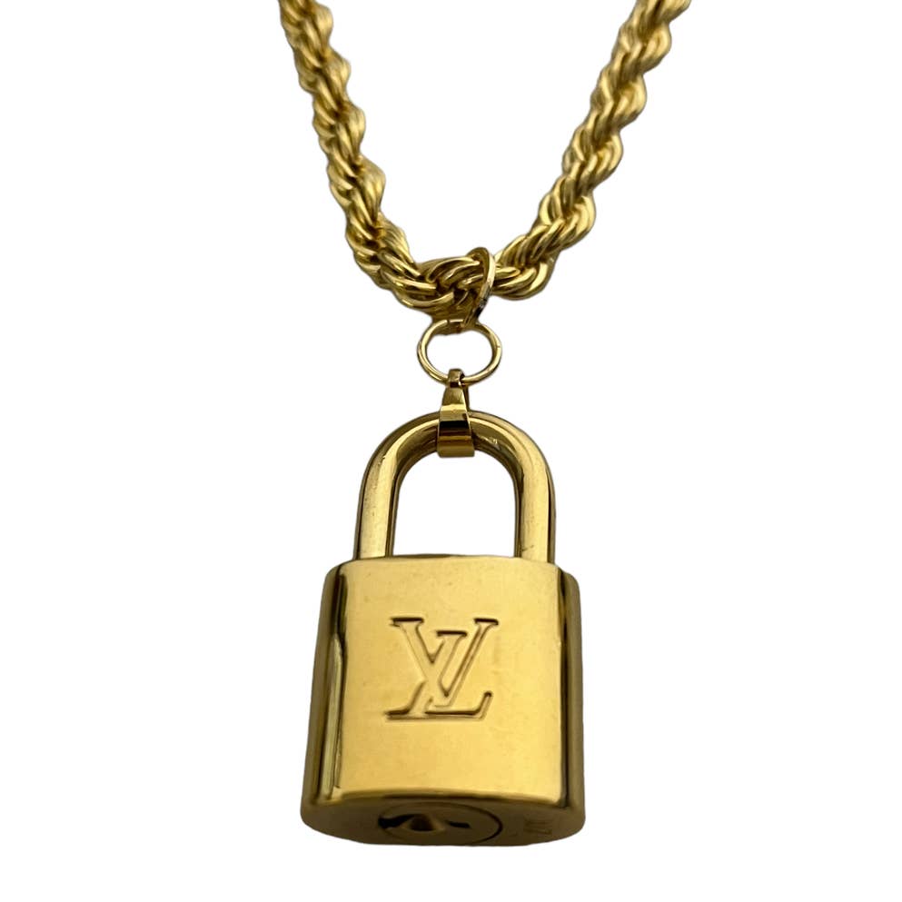 Louis Vuitton Gold Padlock Necklace - Rope Chain – CoJpGeneral