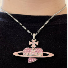 Load image into Gallery viewer, Vivienne Westwood Giant Orb Pink Crystal Necklace