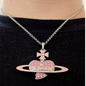 Vivienne Westwood Giant Orb Pink Crystal Necklace