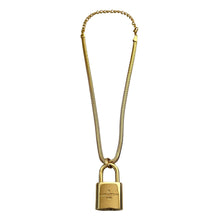 Load image into Gallery viewer, Louis Vuitton Gold Lock Necklace - Snake Chain