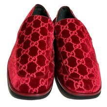 Load image into Gallery viewer, Vintage Gucci GG Guccissima Monogram RED Velvet Flats