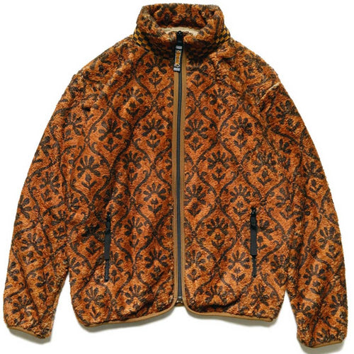 Kapital Yosemite Arabesque Fleece Zip Jacket Dark Orange