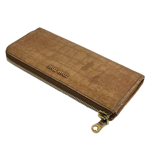 Miu Miu Reptile Leather Print Long Wallet