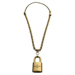 Louis Vuitton Gold Padlock Necklace - Rope Chain