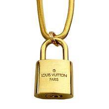 Load image into Gallery viewer, Louis Vuitton Gold Lock Necklace - Snake Chain