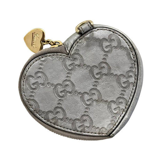 Gucci Monogram Gray Heart Coin Case