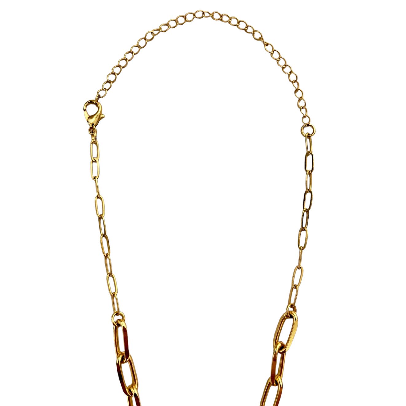 Louis Vuitton Gold Lock Necklace - Paperclip Chain