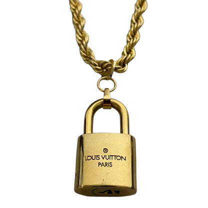 Louis Vuitton Gold Padlock Necklace - Rope Chain
