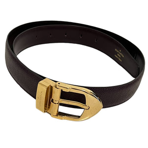 Louis Vuitton Gold Buckle Leather Belt