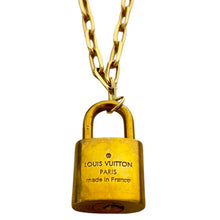 Load image into Gallery viewer, Louis Vuitton Gold Lock Necklace - Paperclip Chain