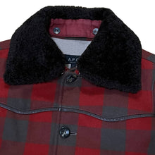 Load image into Gallery viewer, APC Wool Check Shearling Jacket