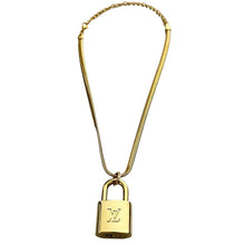 Load image into Gallery viewer, Louis Vuitton Gold Lock Necklace - Snake Chain